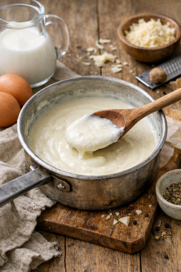 Béchamel allégée dans une casserole
