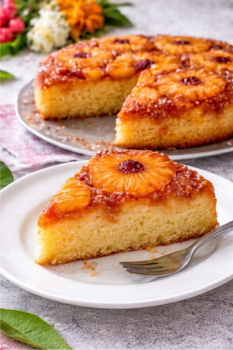 Tranche de gâteau ananas express