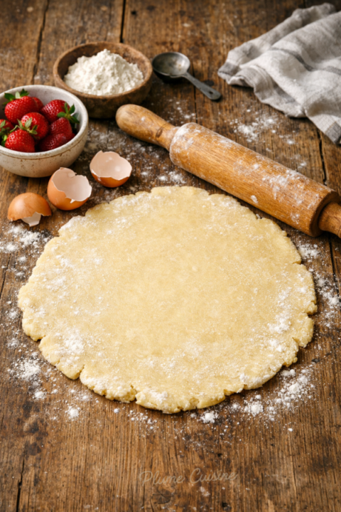 Pâte sablée maison étalée