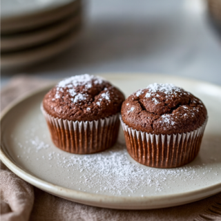 Deux moelleux au chocolat facile sur une assiette