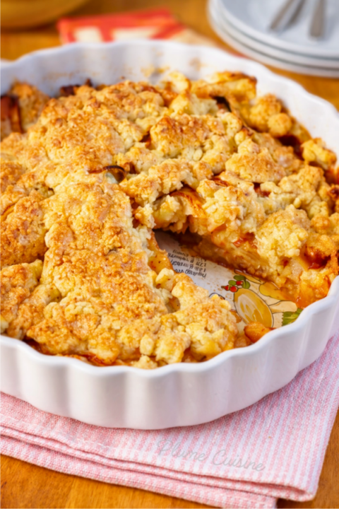 Tarte aux pommes suédoise coupée