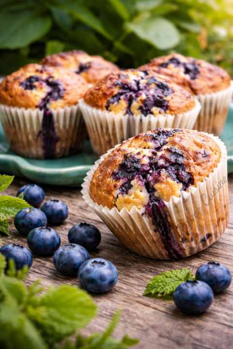 Muffins aux myrtilles moelleux