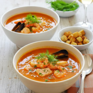 Deux bols de soupe de poisson Suédoise