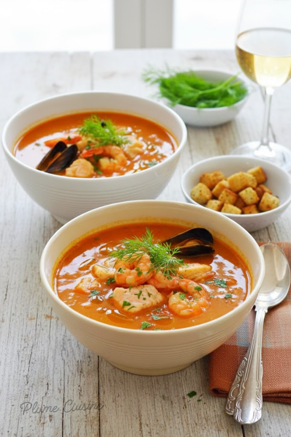 Deux bols de soupe de poisson Suédoise