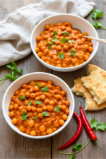 Deux bols de délicieux curry de pois chiches