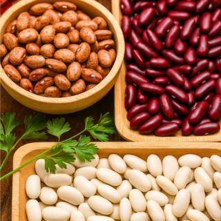 Plusieurs sortes de haricots secs