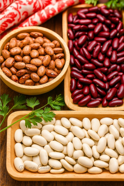 Plusieurs sortes de haricots secs