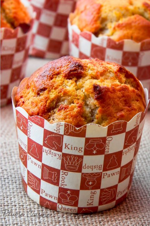 Muffins à la banane en gros plan