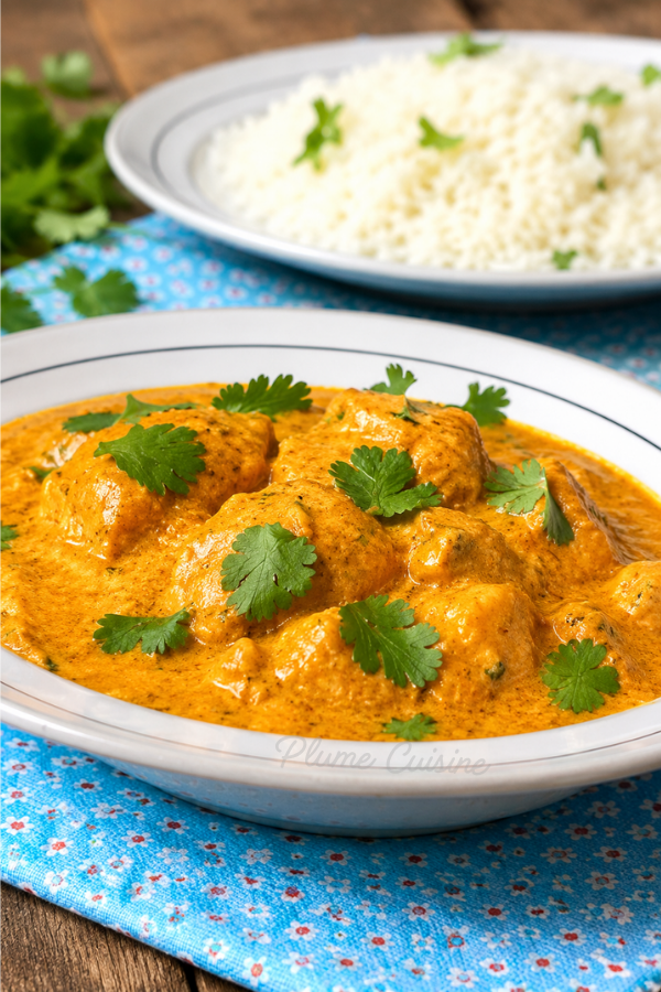 Poulet Indien au Curry accompagné de riz