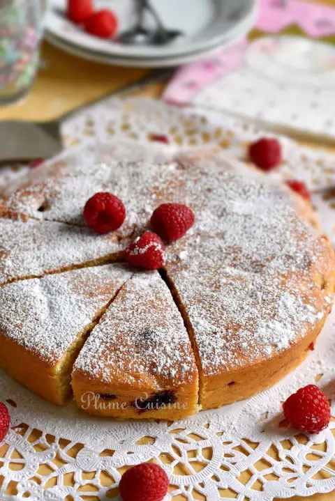 Gâteau-crème-fraîche-framboises