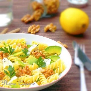 Salade-pâtes-mozzarella-avocat-noix