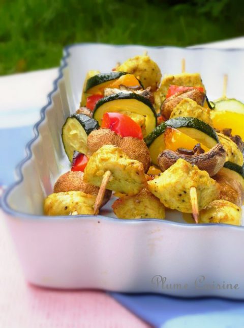 brochettes-poulet-curry-four