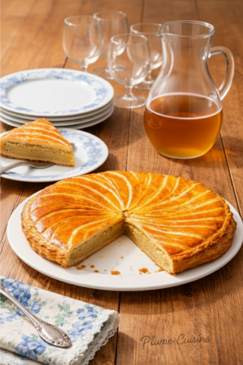 Galette des rois coupées