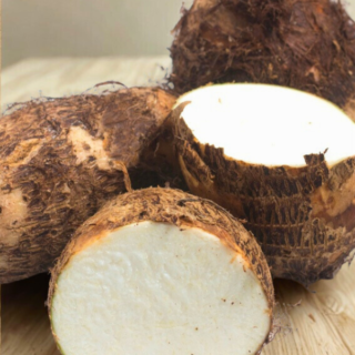 légumes ignames coupés