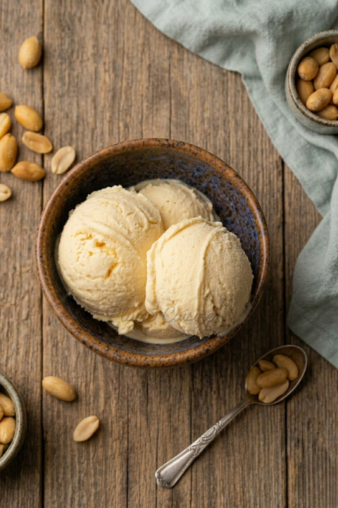 Boules de Glace au beurre de cacahuète sans sorbetière