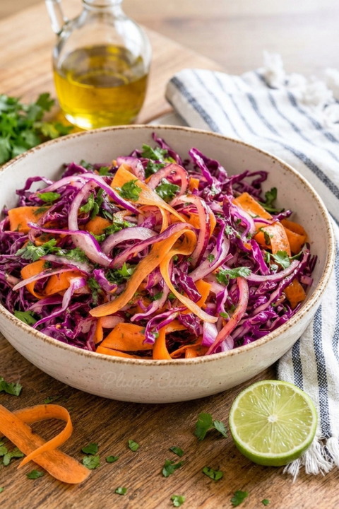 Bol de Salade de chou rouge et carottes