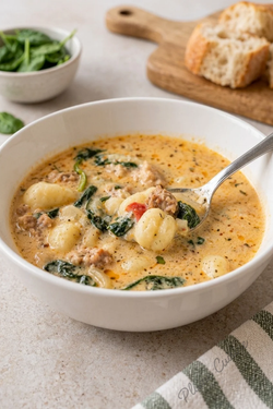 Soupe crémeuse aux gnocchis et à la chair à saucisse